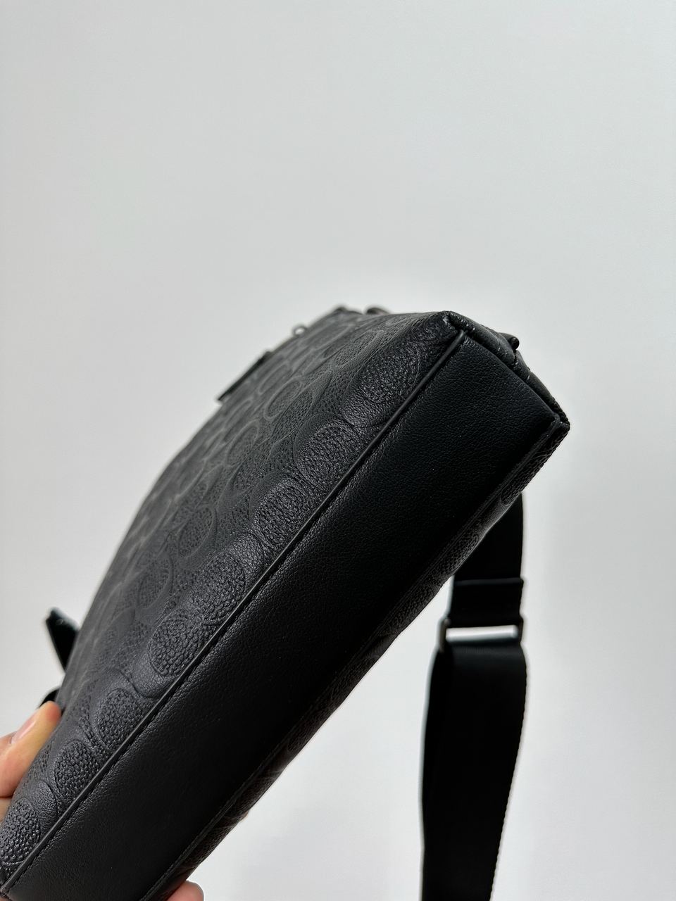 Coach Houston Relief Print Cow Leather Flight Bag Black - 14