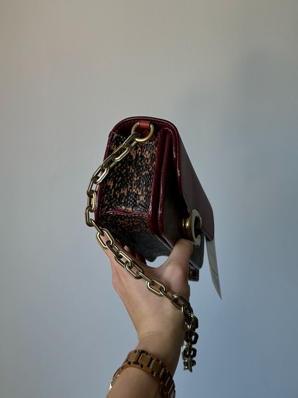 Coach Idol Bag 23 In Signature Canvas With Snakeskin Detail - 7