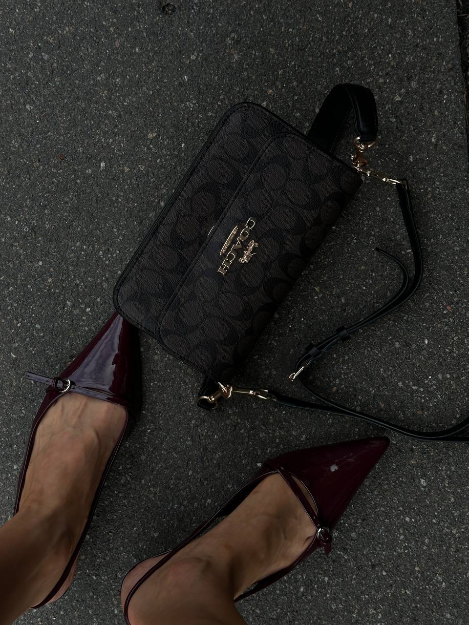 Coach Jes Crossbody in Signature Canvas in Brown/Black - 11