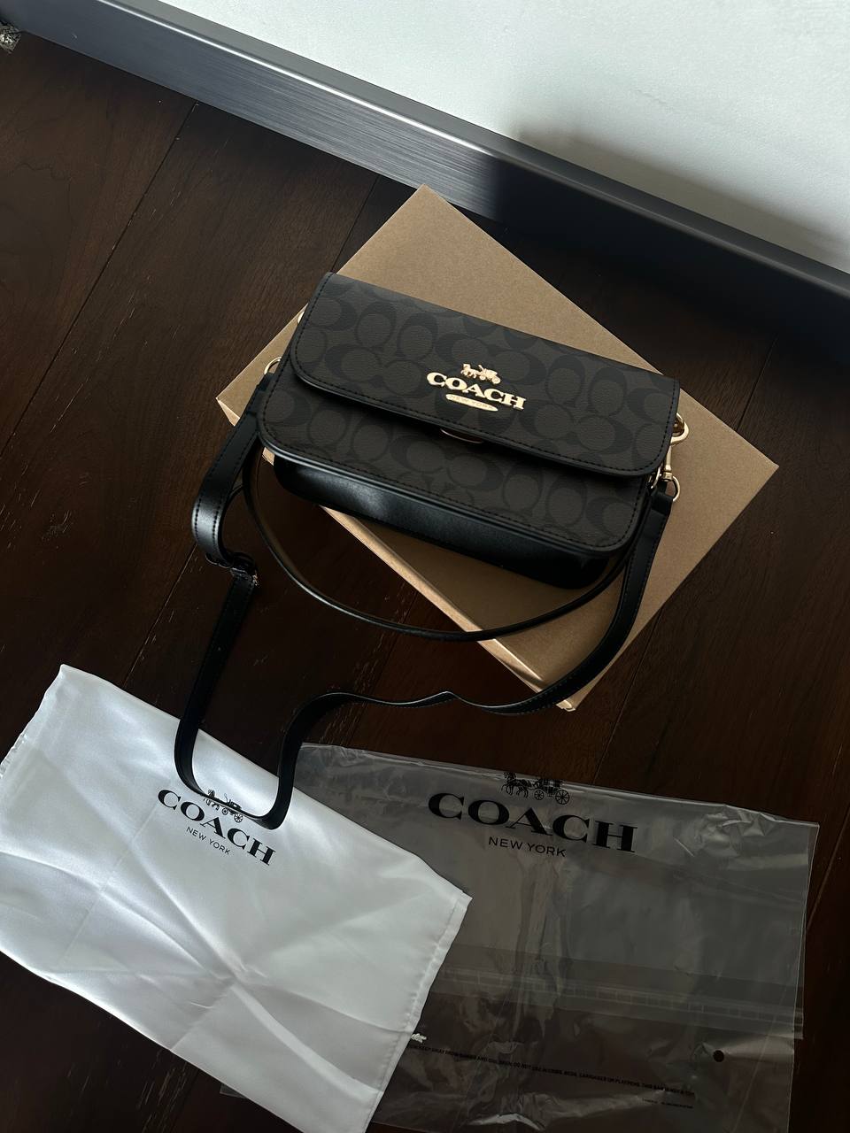 Coach Jes Crossbody in Signature Canvas in Brown/Black - 17