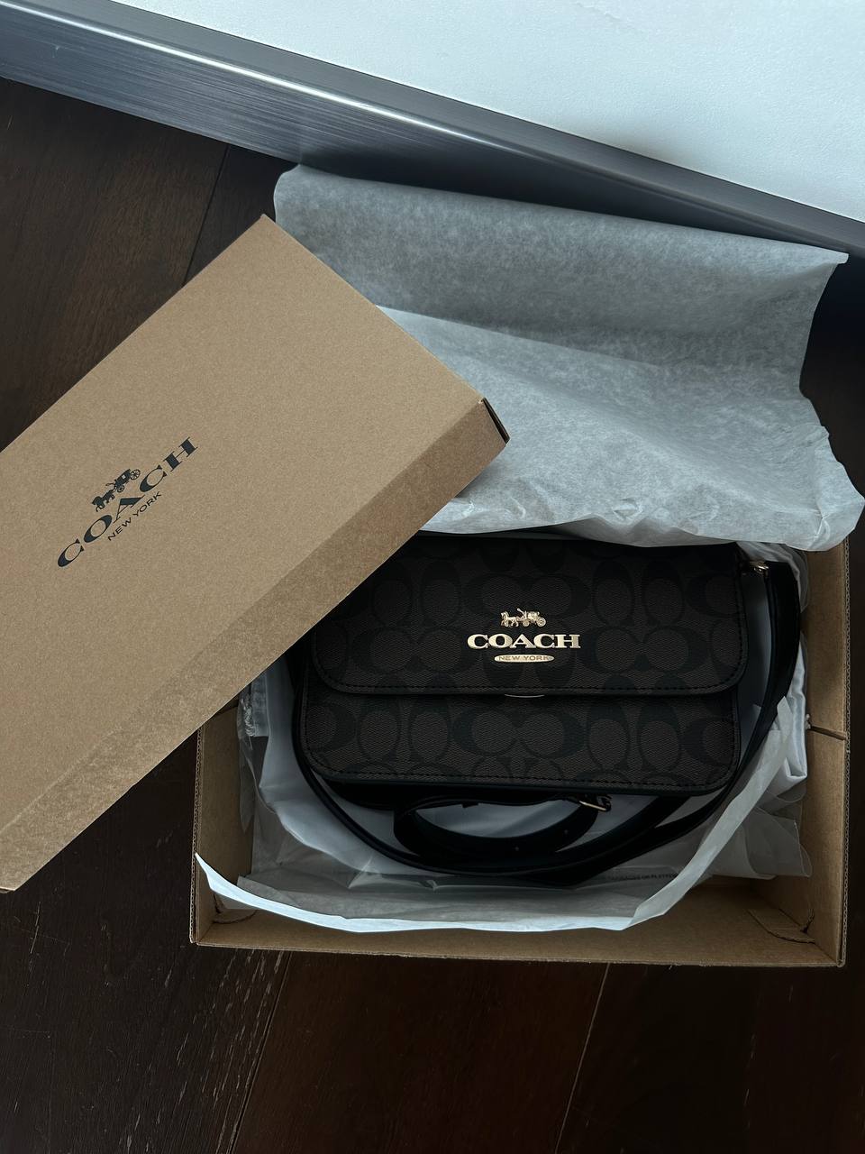 Coach Jes Crossbody in Signature Canvas in Brown/Black - 2