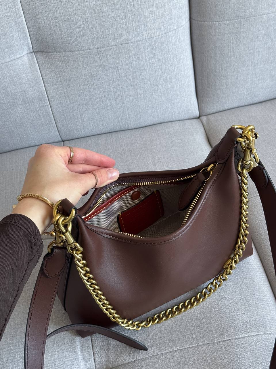 Coach Juliet Shoulder Bag Brown Smooth Leather - 14