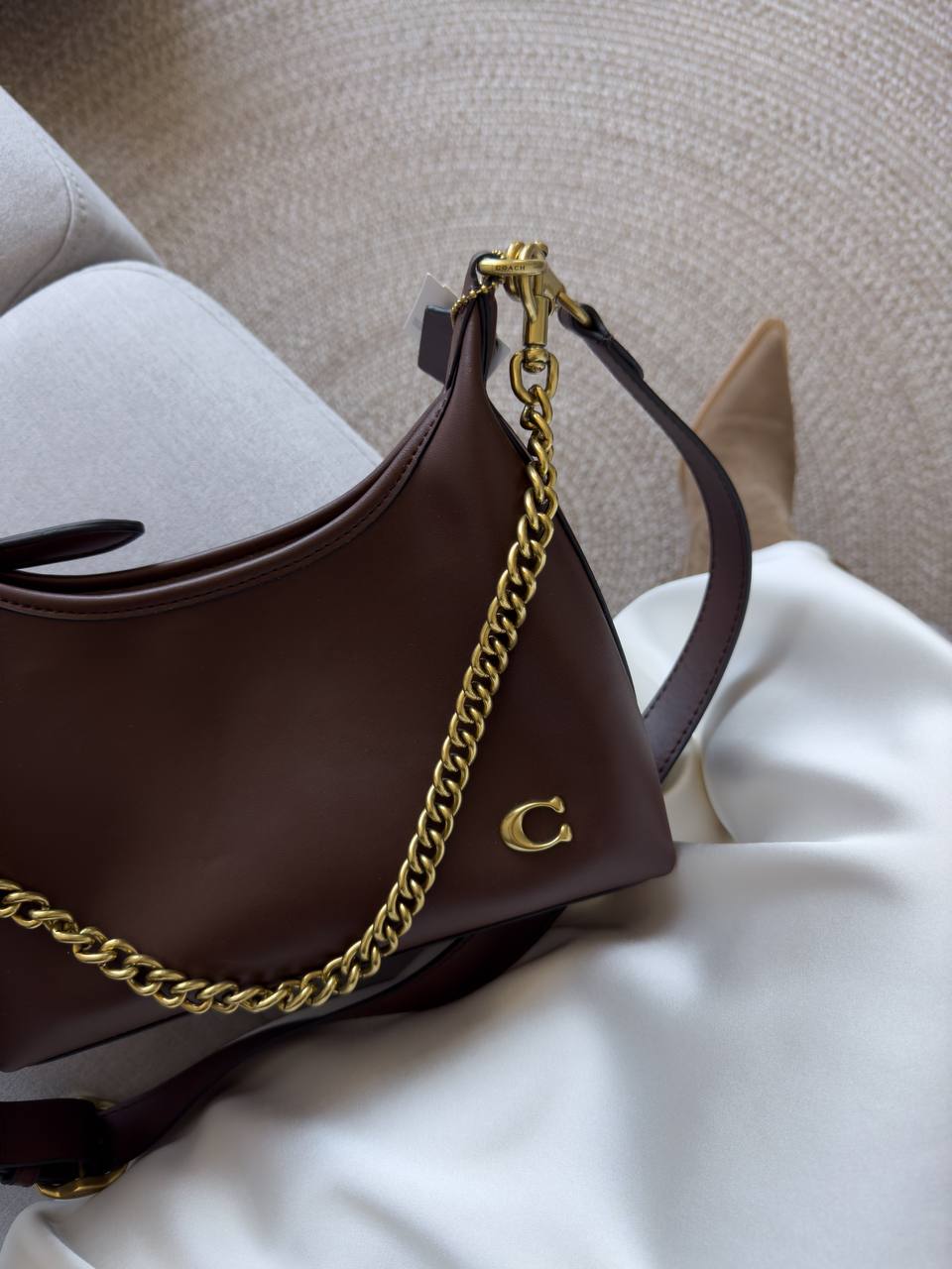 Coach Juliet Shoulder Bag Brown Smooth Leather - 8