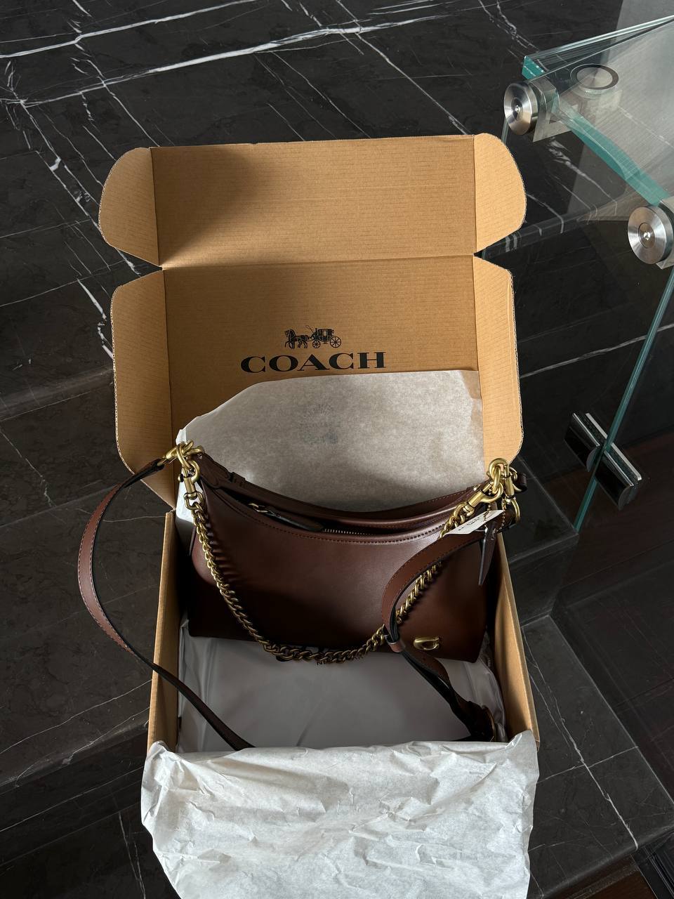 Coach Juliet Shoulder Bag Brown Smooth Leather - 10