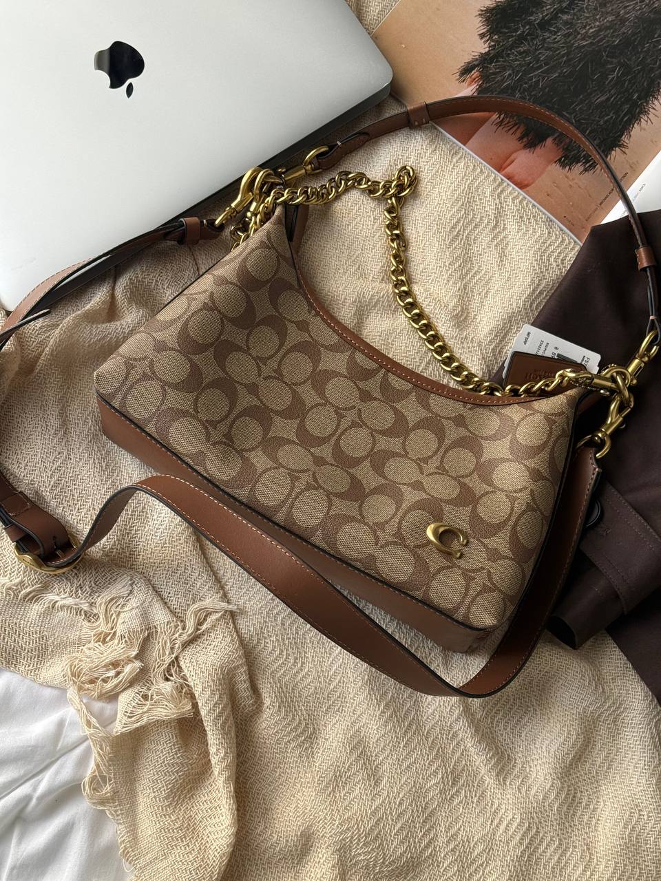 Coach Juliet Shoulder Bag Signature Canvas Beige - 2