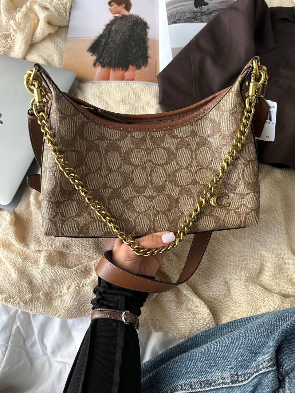 Coach Juliet Shoulder Bag Signature Canvas Beige - 3