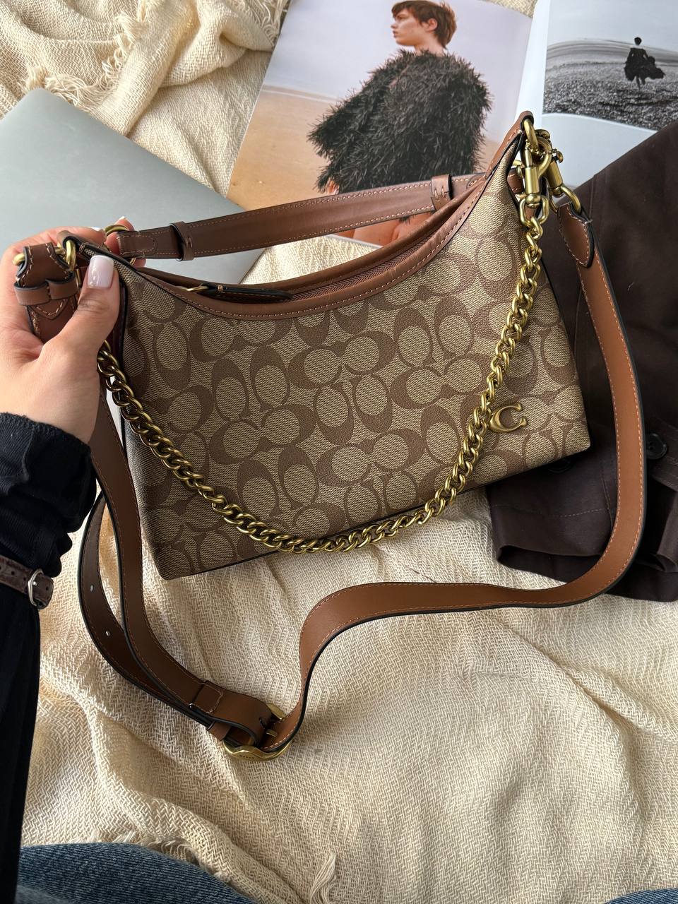 Coach Juliet Shoulder Bag Signature Canvas Beige - 5