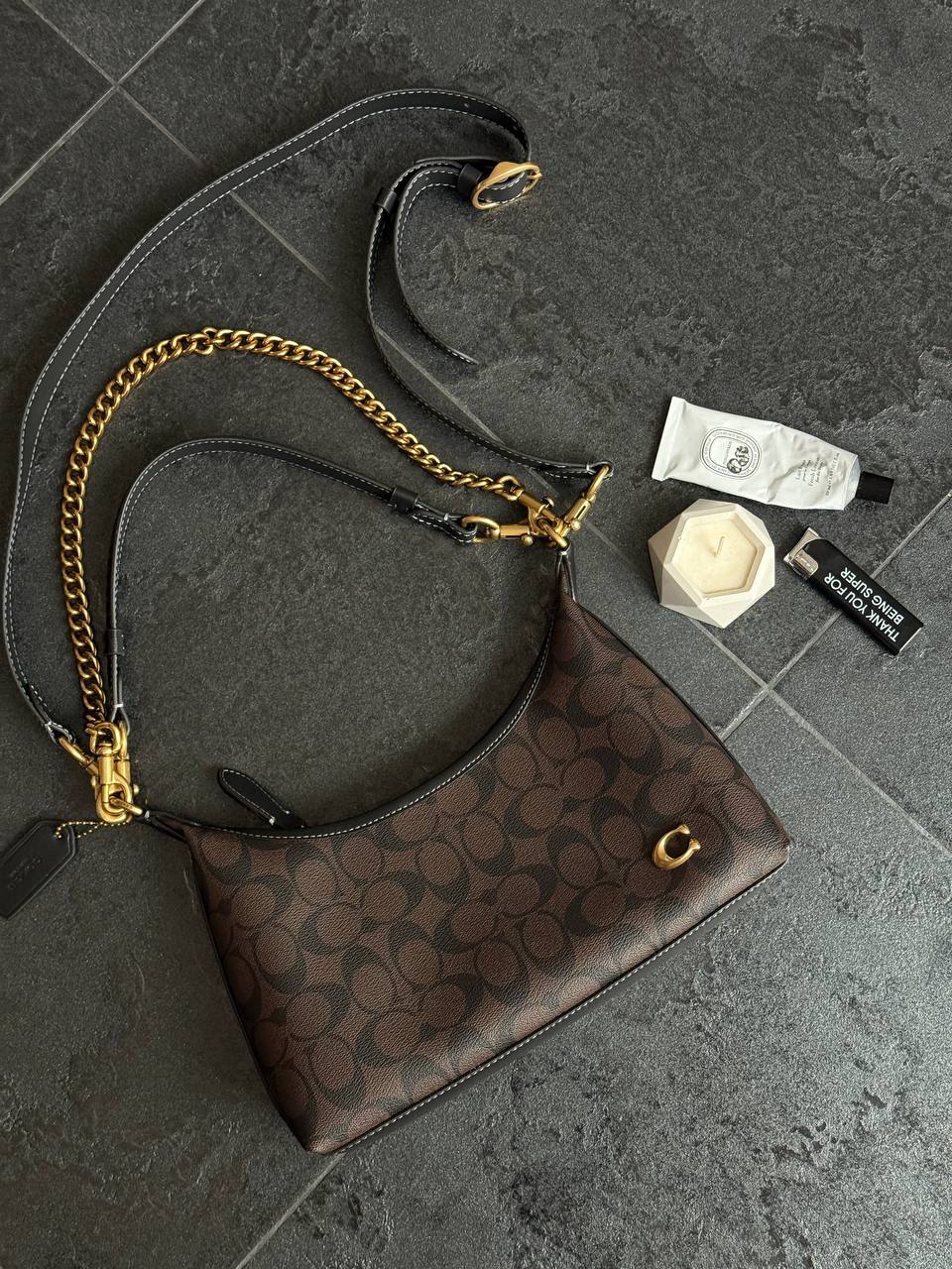 Coach Juliet Shoulder Bag Signature Canvas Brown