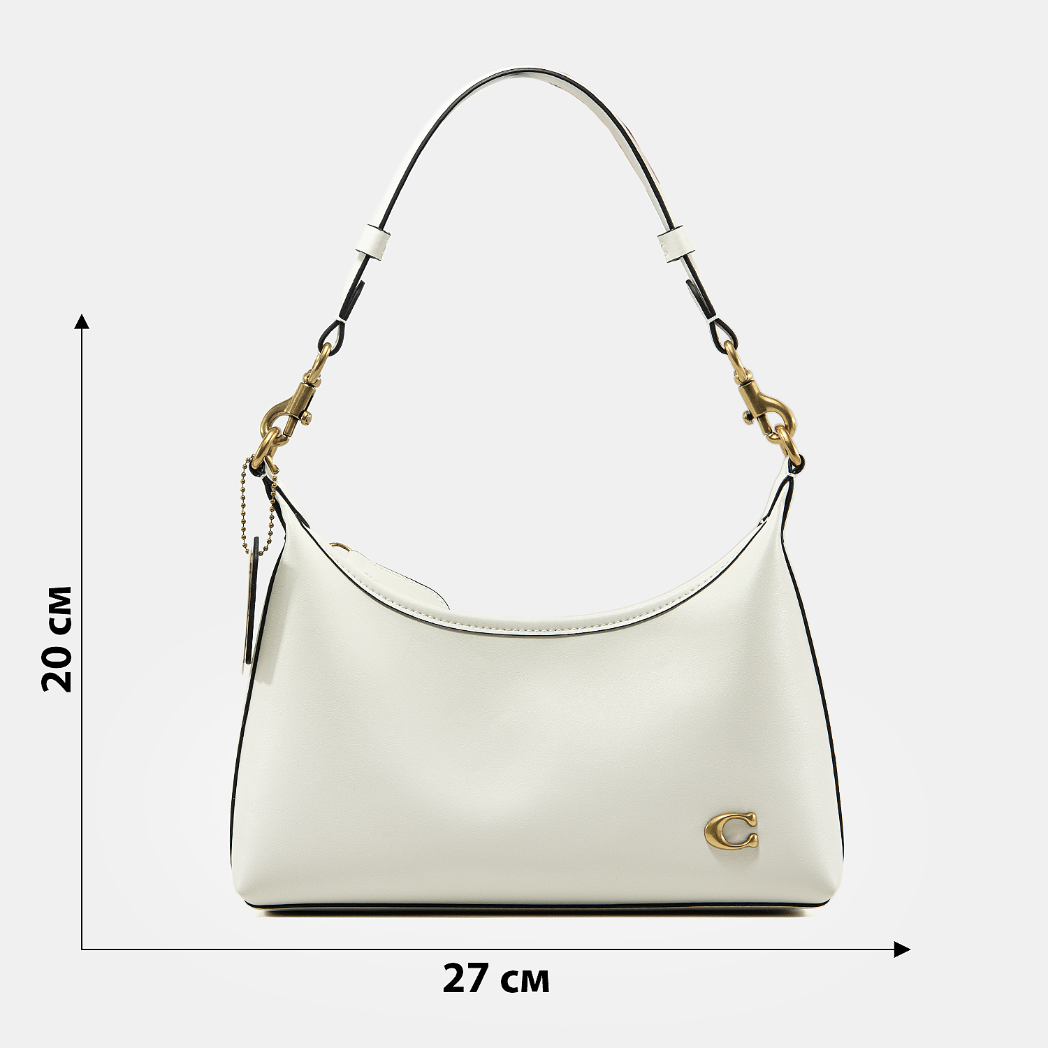Coach Juliet Shoulder Bag White Smooth Leather - 3