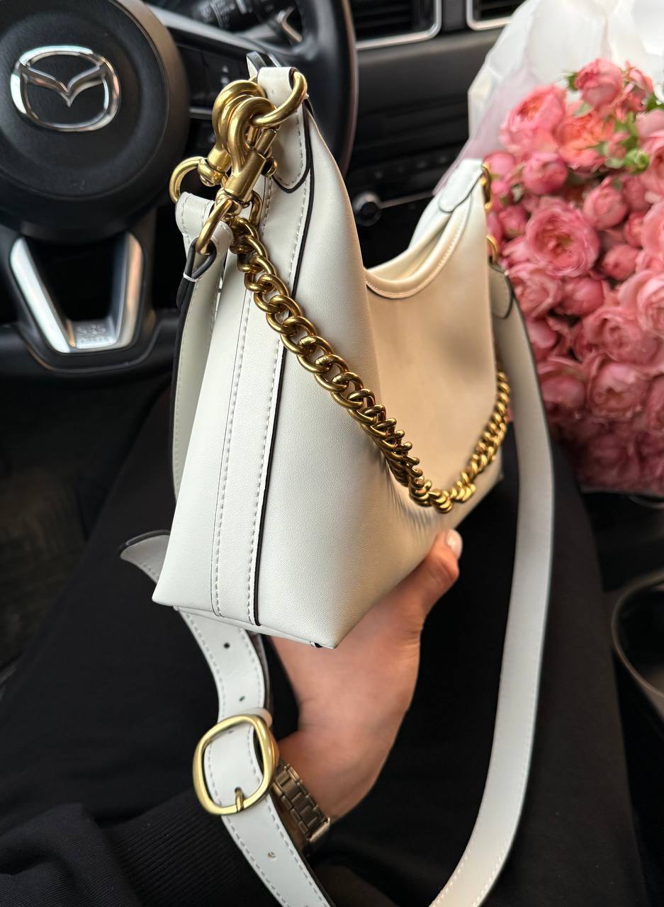 Coach Juliet Shoulder Bag White Smooth Leather - 6