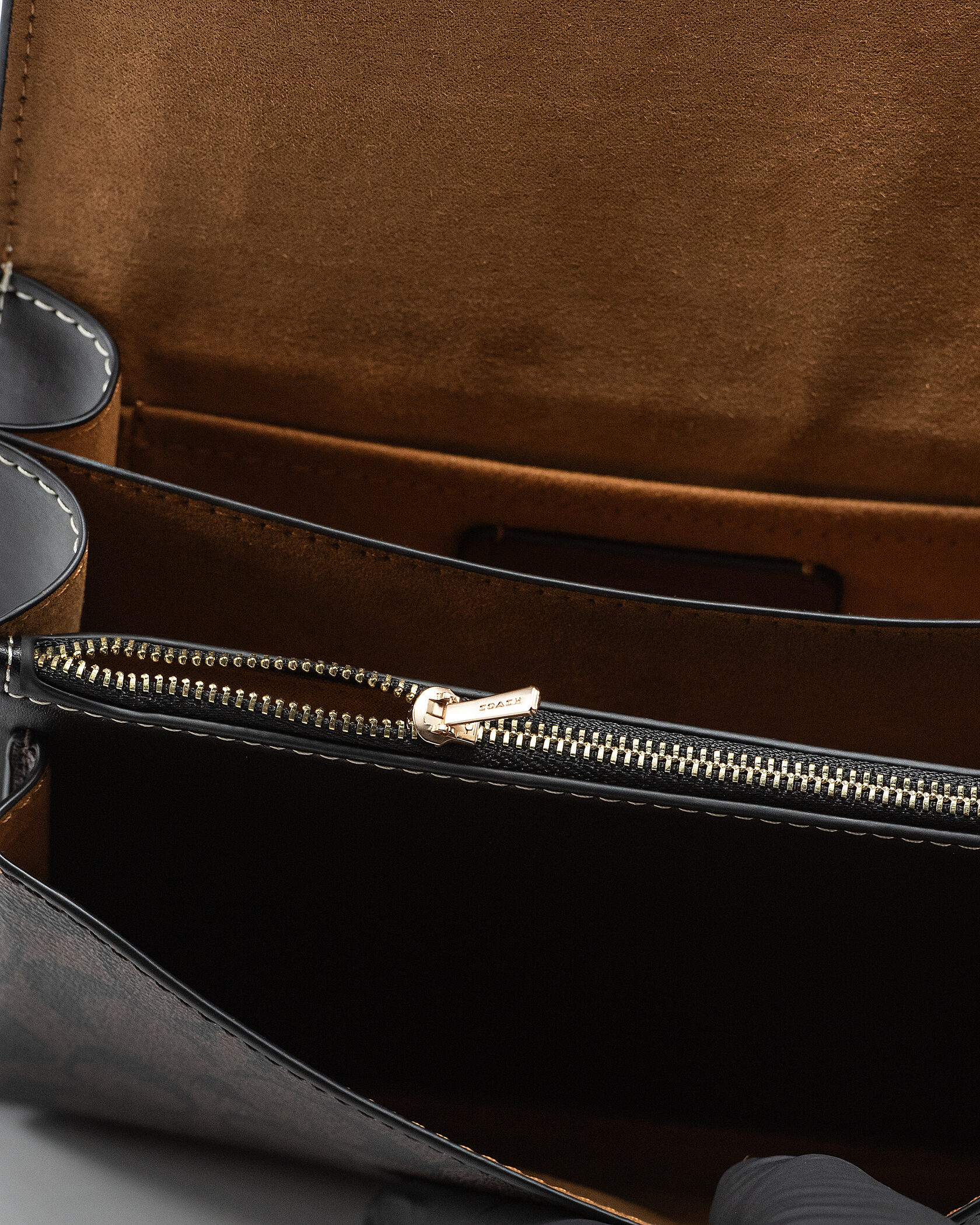 Coach Klare Small Crossbody Bag in Signature Canvas Light Khaki/Black - 12