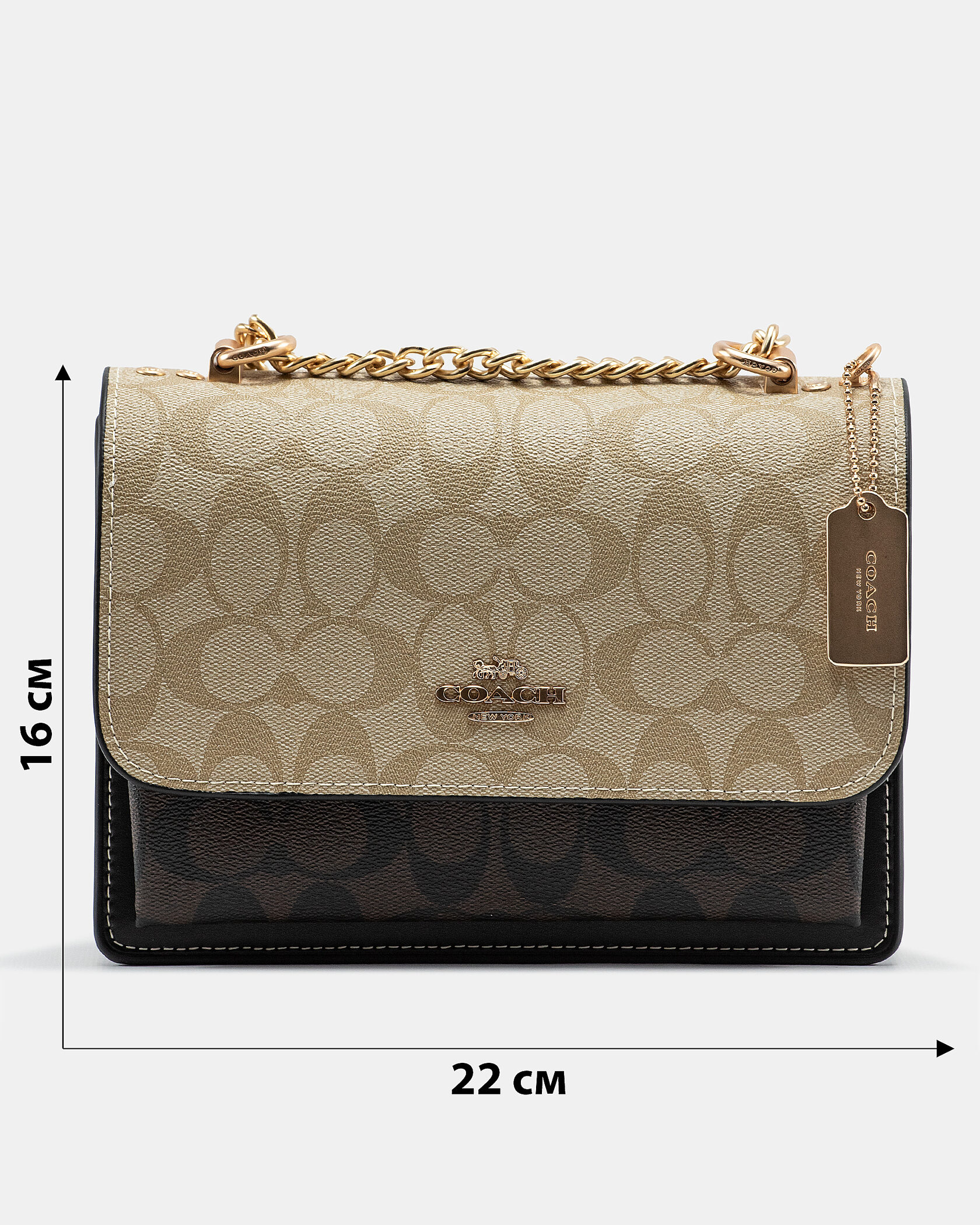 Coach Klare Small Crossbody Bag in Signature Canvas Light Khaki/Black - 3