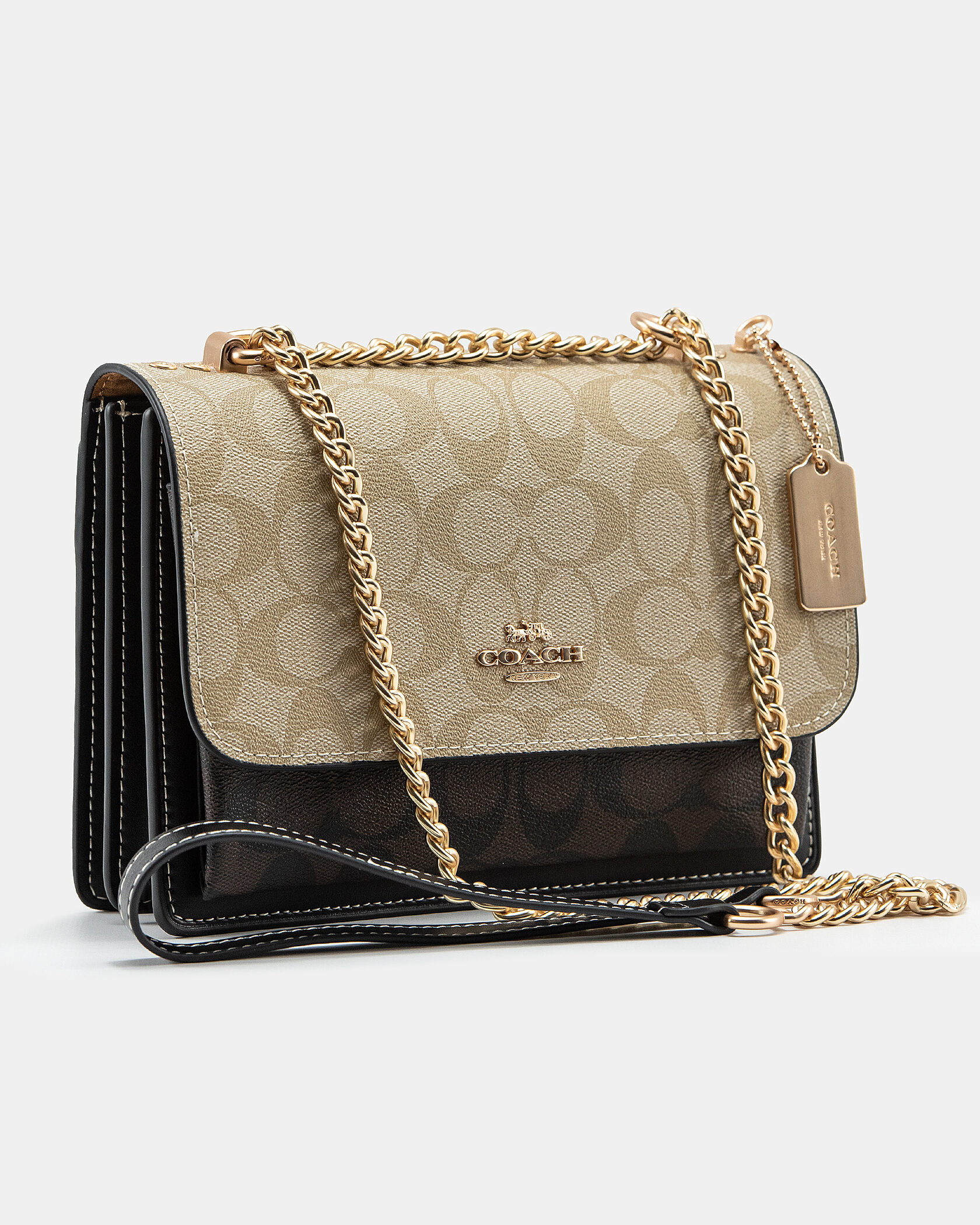 Coach Klare Small Crossbody Bag in Signature Canvas Light Khaki/Black - 5