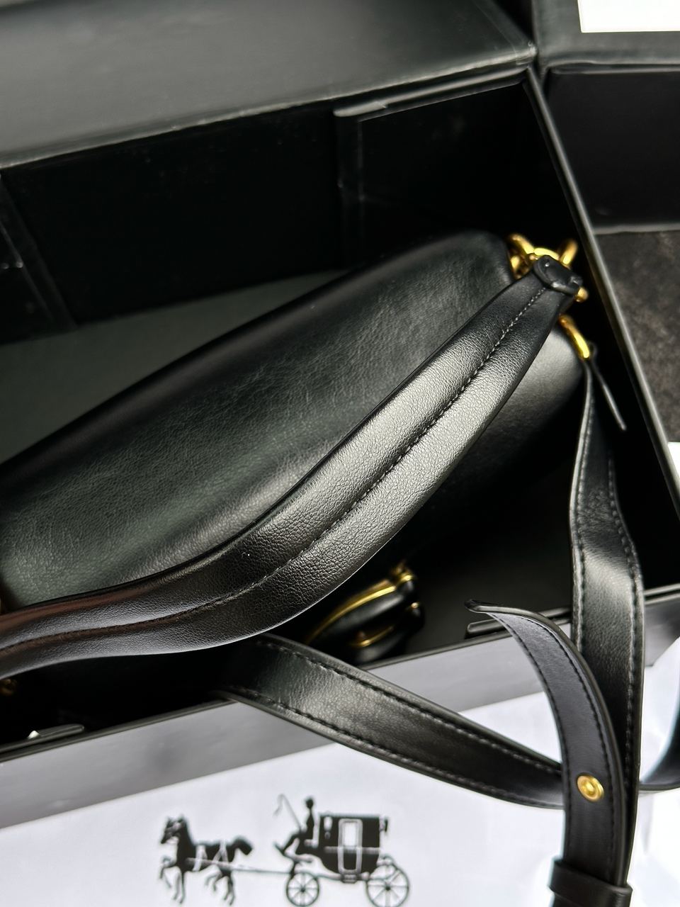 Coach Leather Covered C Closure Puffy Tabby Shoulder Bag Black - 22