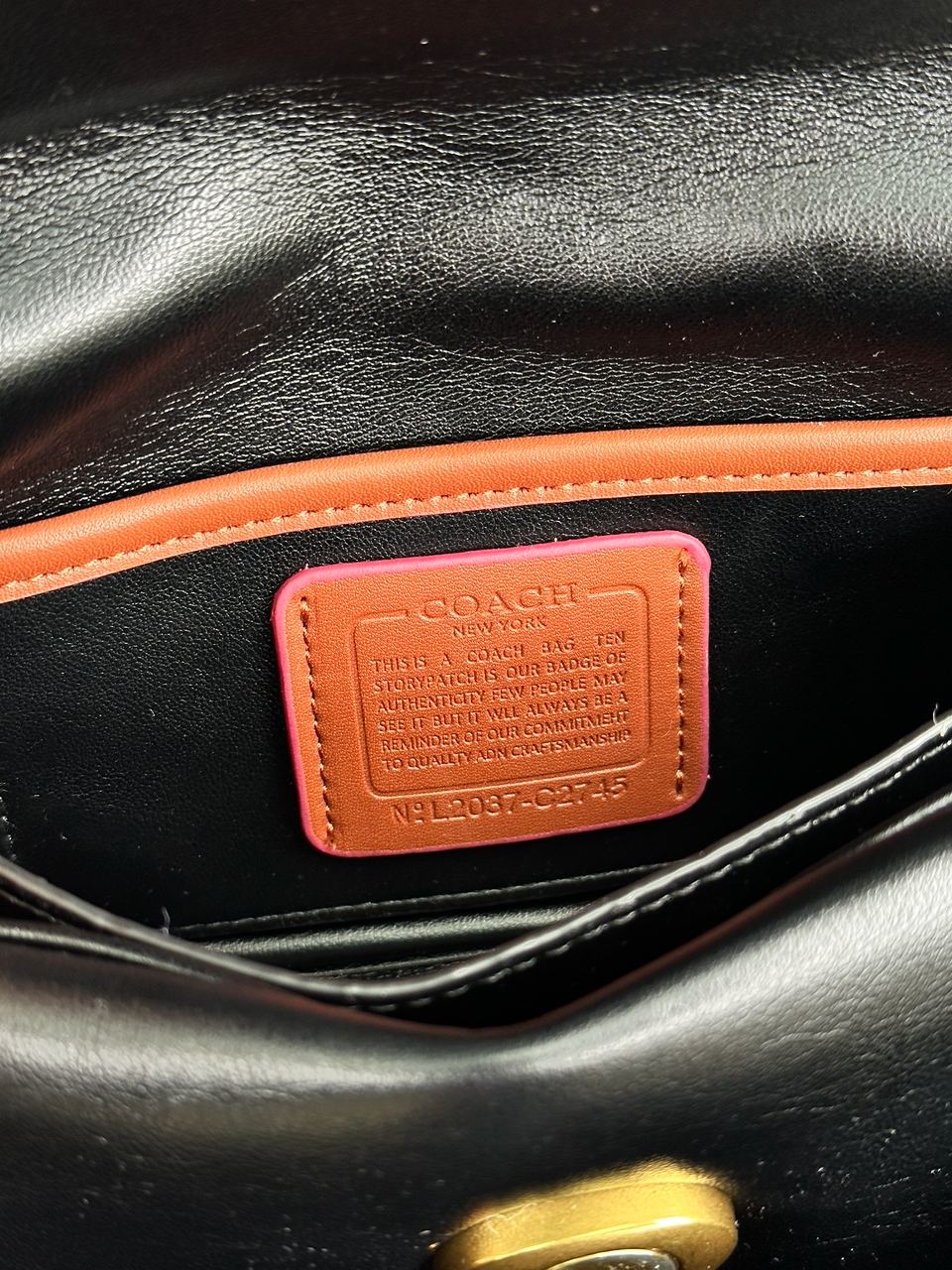 Coach Leather Covered C Closure Puffy Tabby Shoulder Bag Black - 27