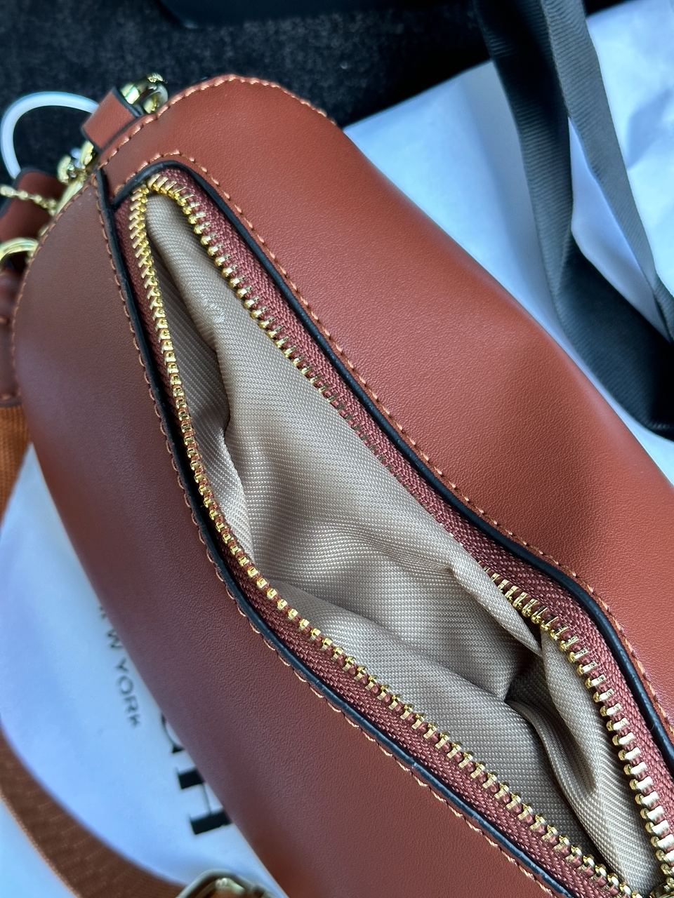 Coach Leather Signature Belt Bag, Tan/Rust - 28