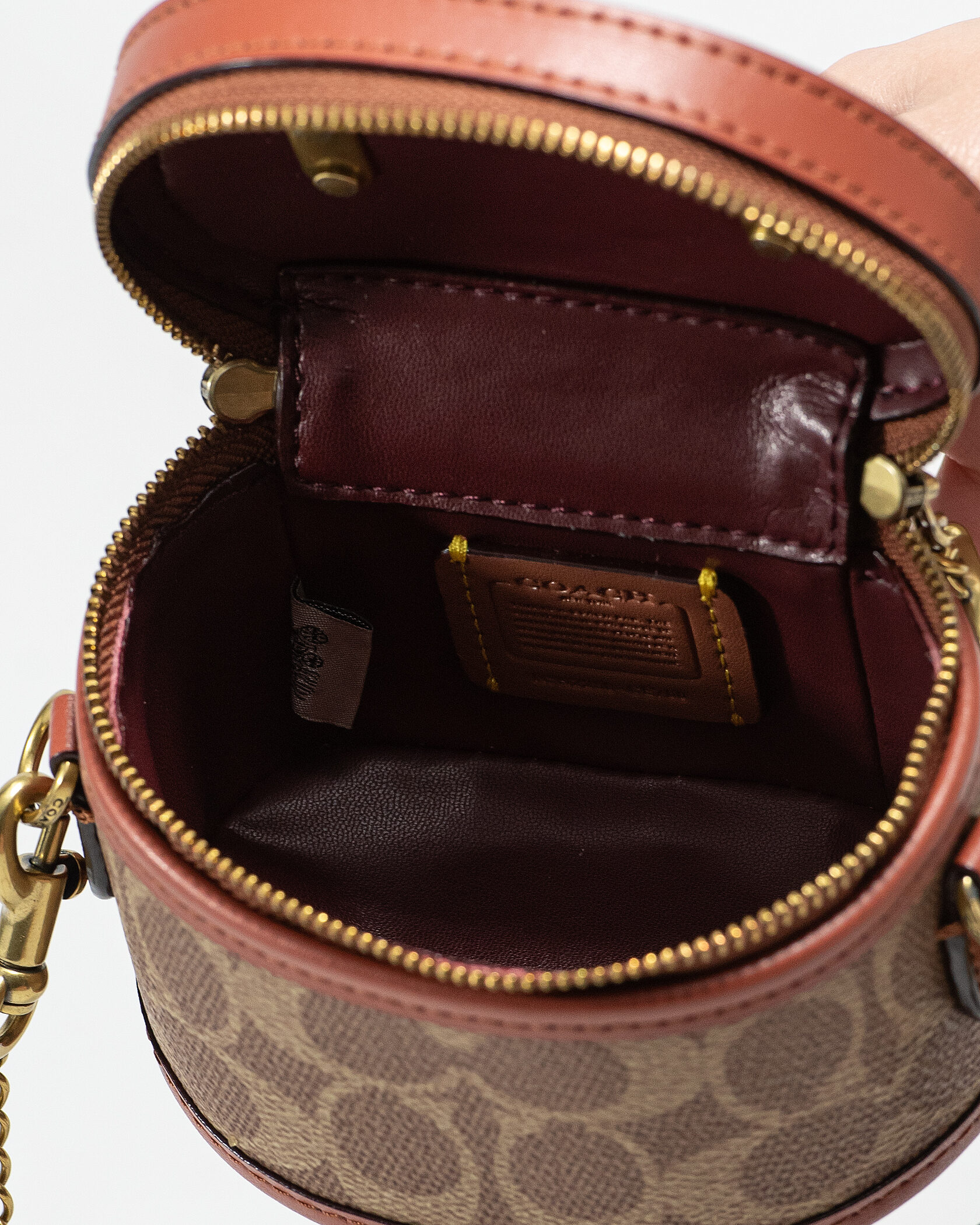 Coach Micro Trail Bag in Signature Canvas Tan/Brown - 13