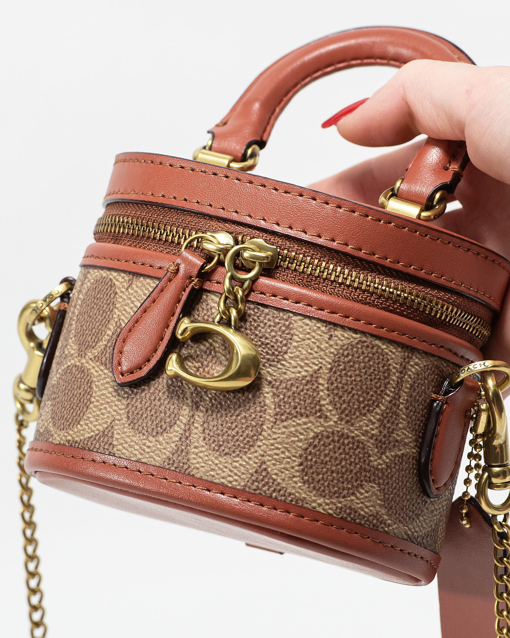 Coach Micro Trail Bag in Signature Canvas Tan/Brown - 5