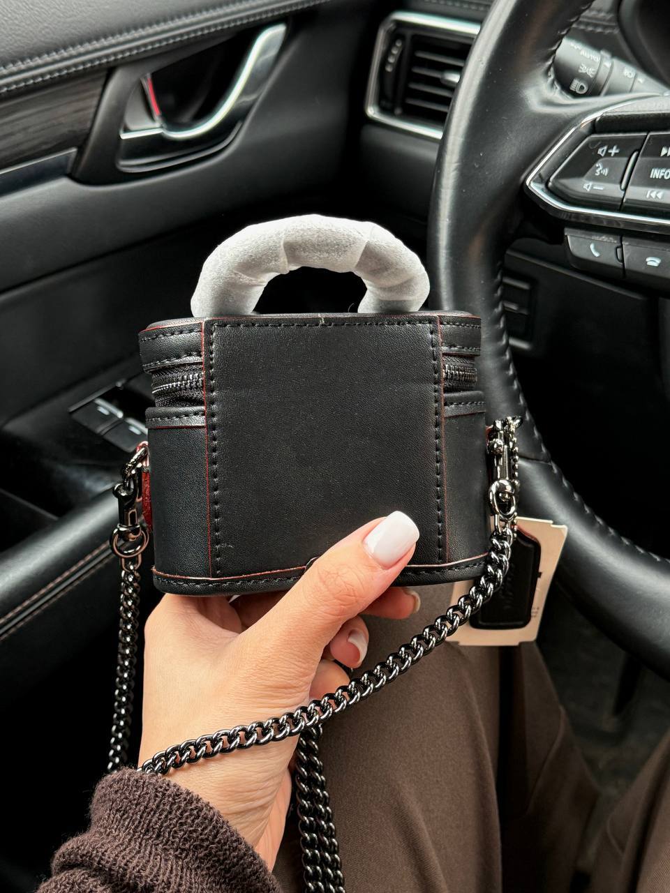 Coach Mini Circle Cylindrical Bag in Black Leather - 9