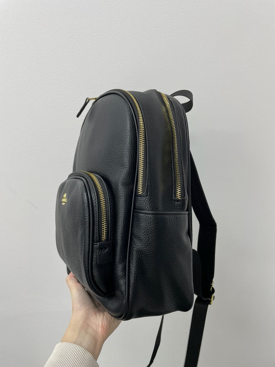 Coach Mini Court Black Pebbled Leather Shoulder Backpack Bag - 9