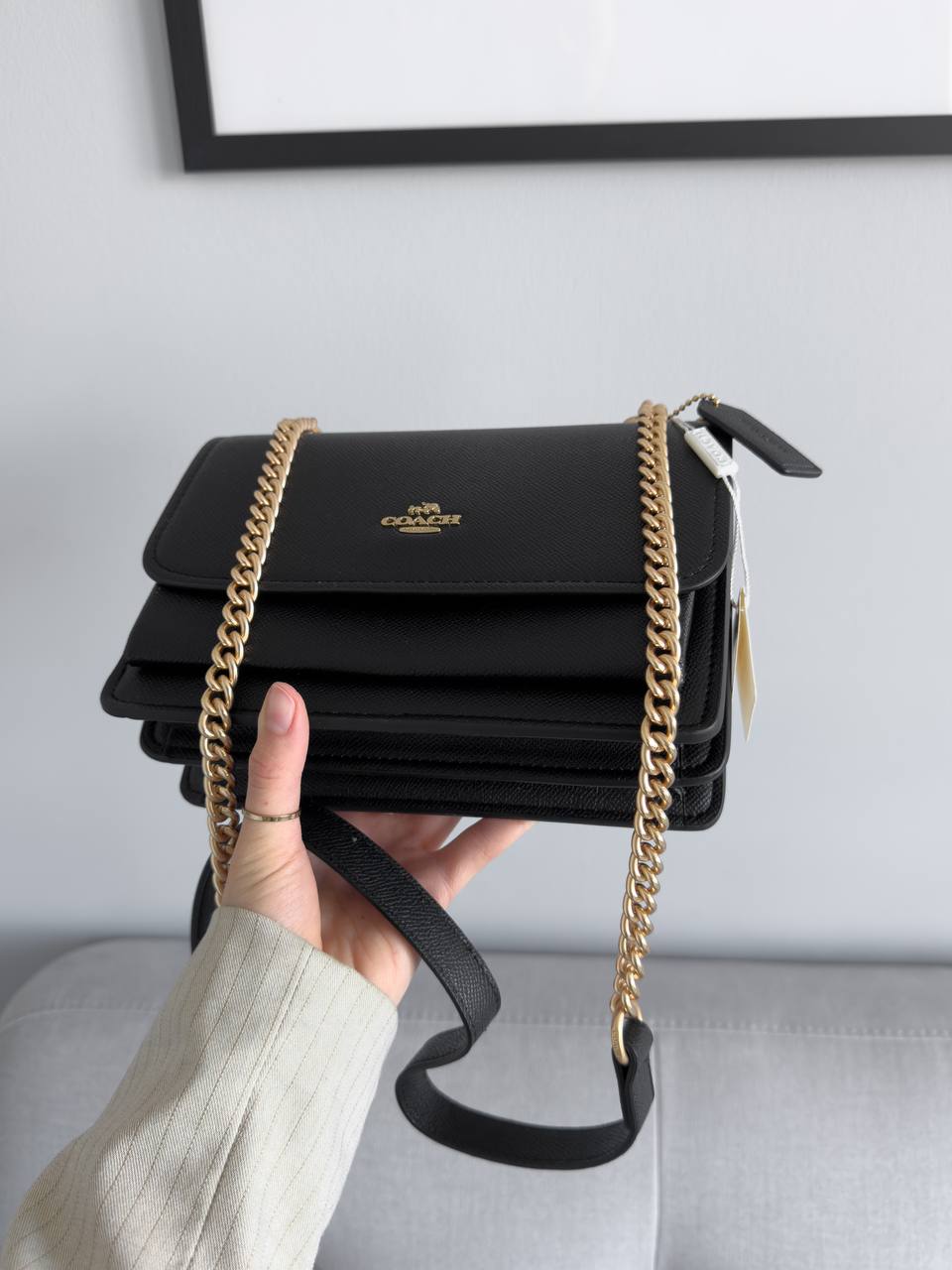 Coach Mini Klare Crossbody Black/Gold - 16