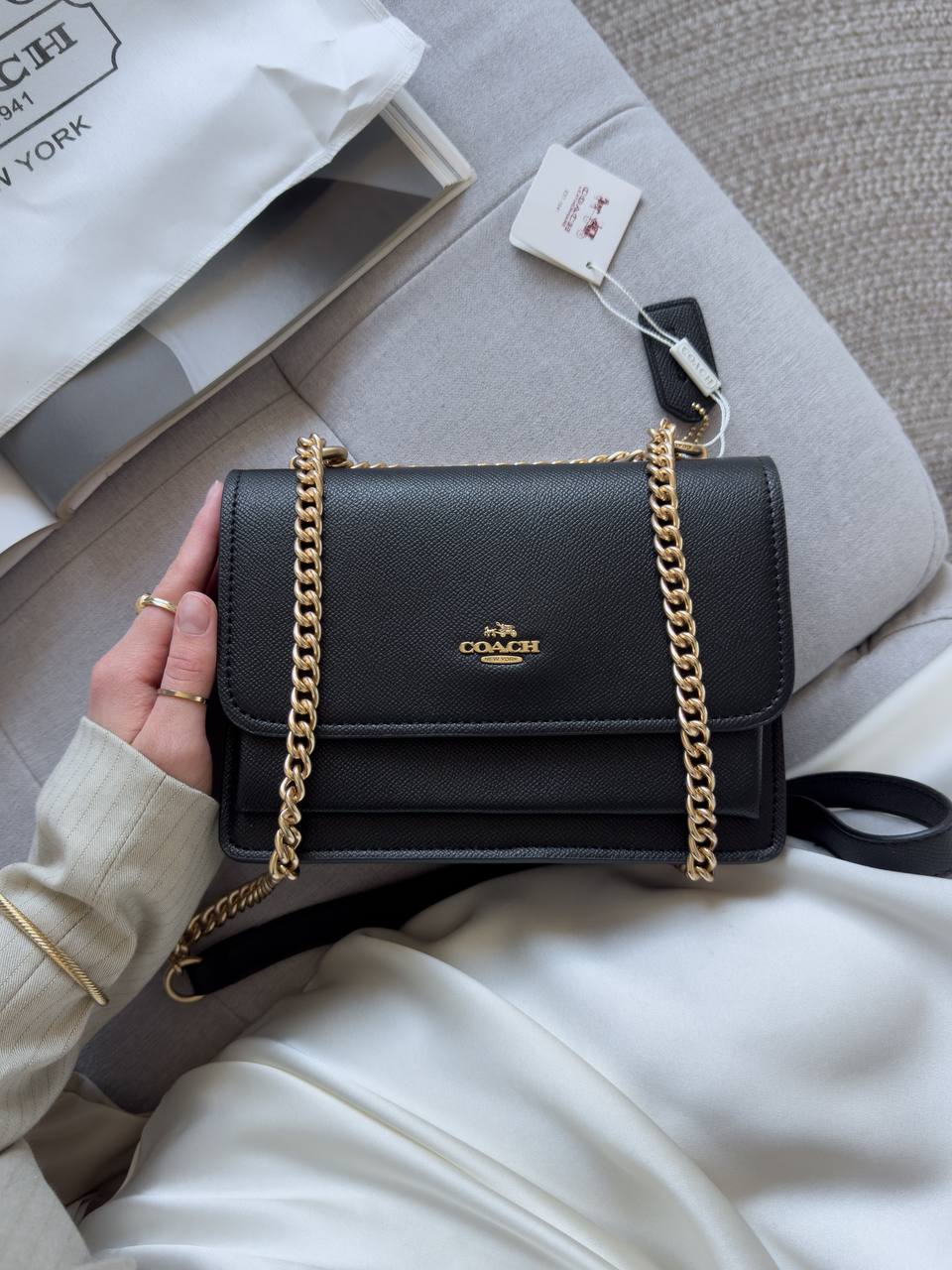 Coach Mini Klare Crossbody Black/Gold - 7