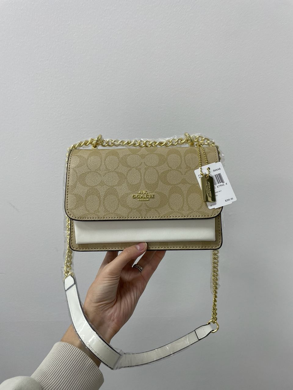 Coach Mini Klare Crossbody in Signature Canvas Beige/White - 8