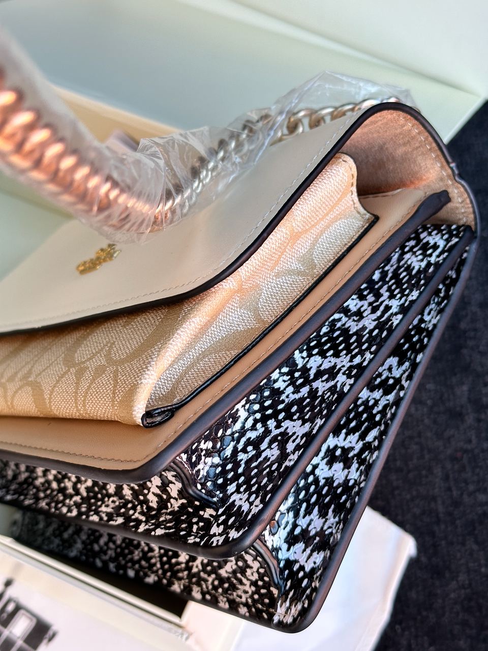 Coach Mini Klare Crossbody in Signature Canvas in Light Khaki/Snake - 9