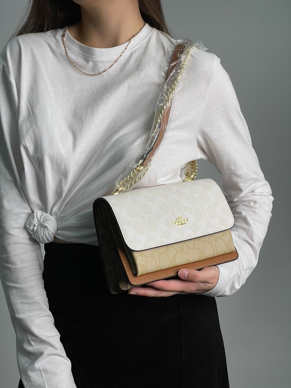 Coach Mini Klare Crossbody in Signature Canvas White Cream - 5