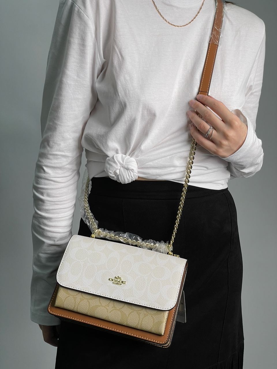 Coach Mini Klare Crossbody in Signature Canvas White Cream - 6