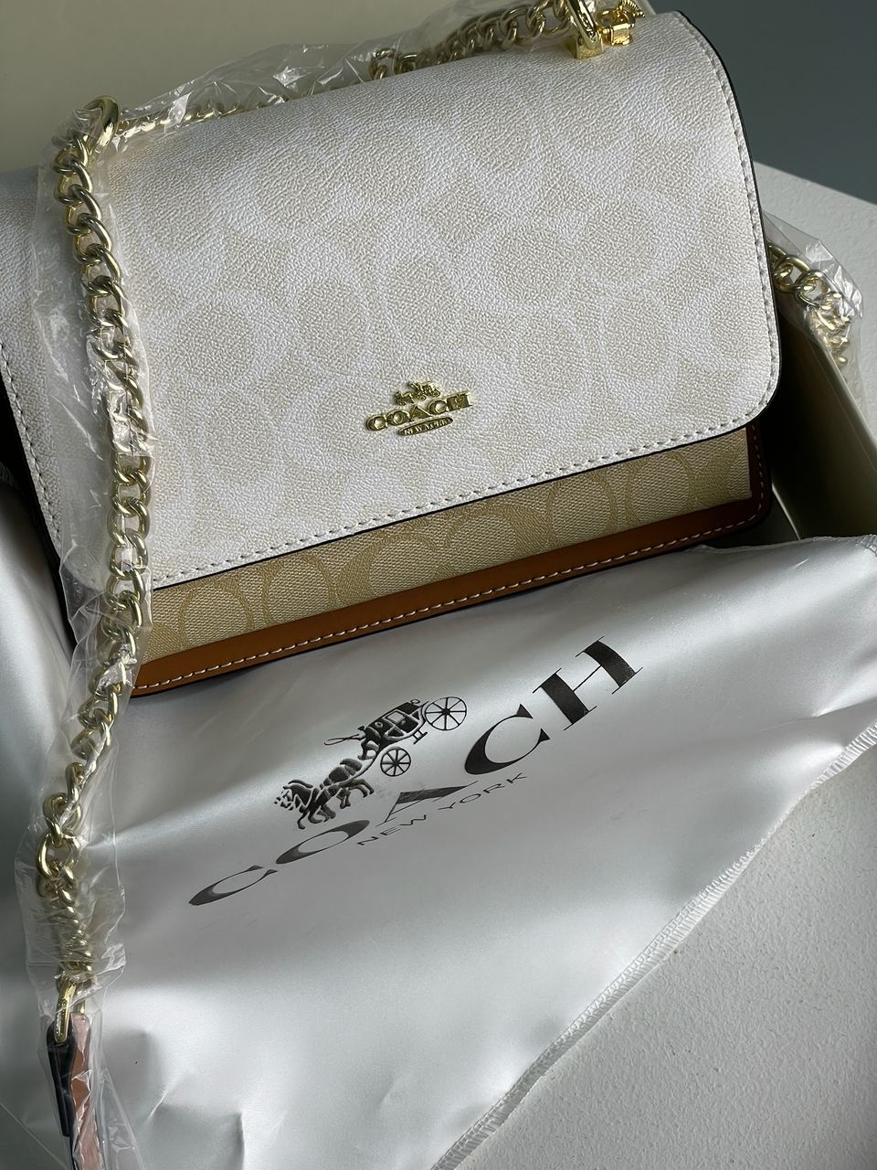 Coach Mini Klare Crossbody in Signature Canvas White Cream - 7