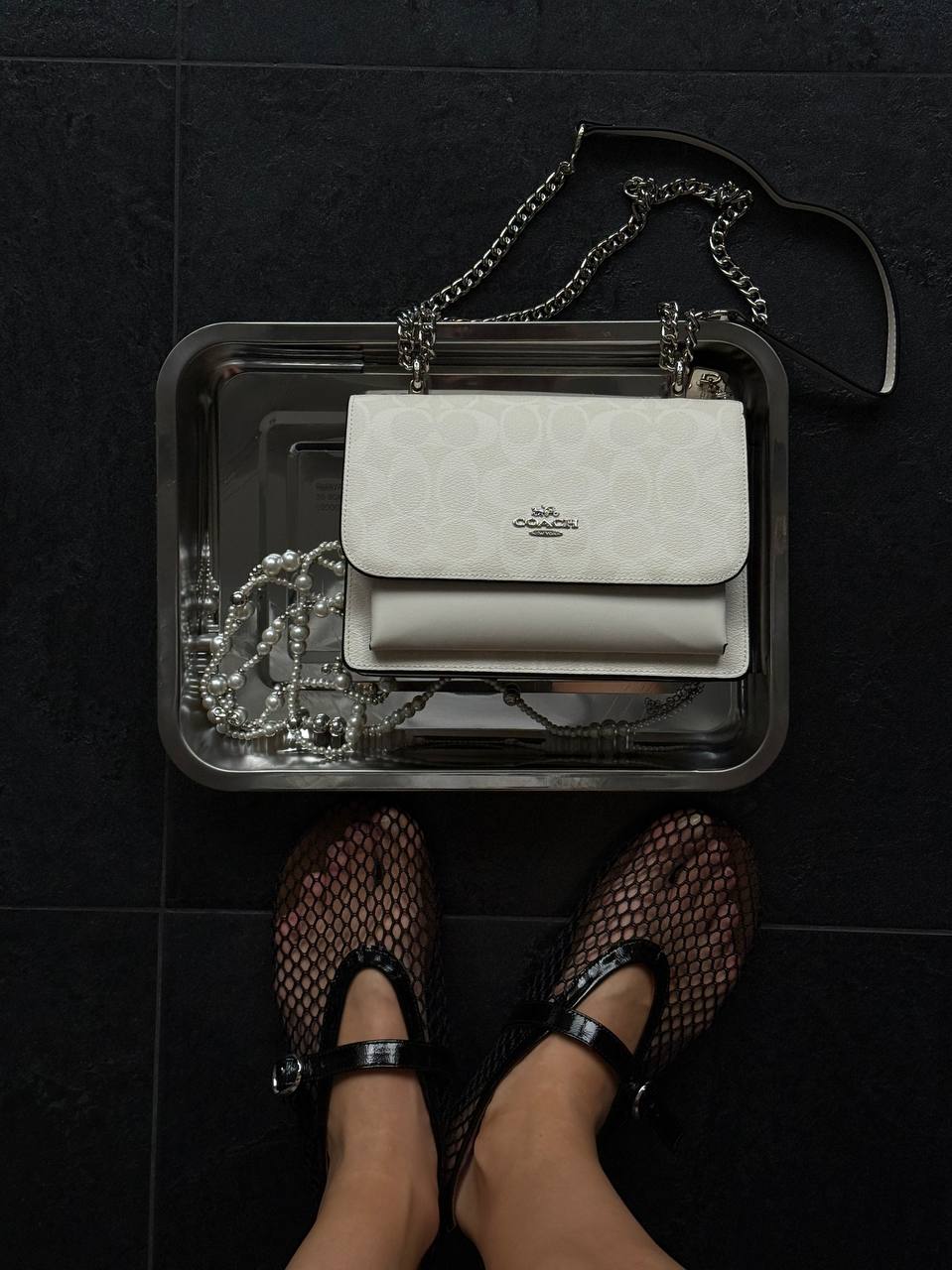 Coach Mini Klare Crossbody in Signature Canvas White/Silver - 2