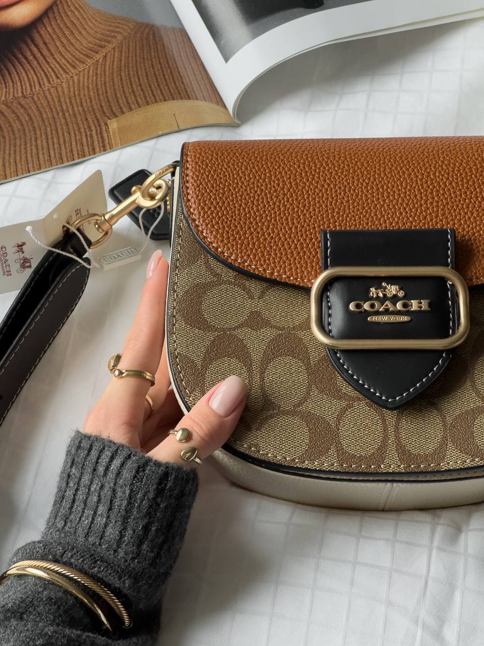 Coach Morgan Saddle Bag In Colorblock Signature Canvas - 7