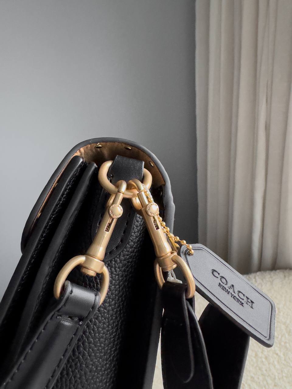 Coach Morgan Shoulder Bag in Colorblock Signature Canvas with Rivets in Gold/Brown Black Multi - 14