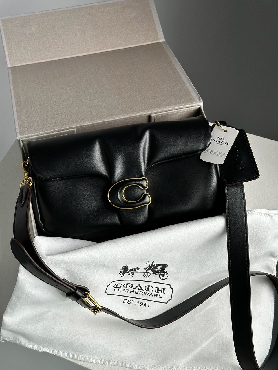 Coach Pillow Tabby 26 Leather Shoulder Bag Black - 2