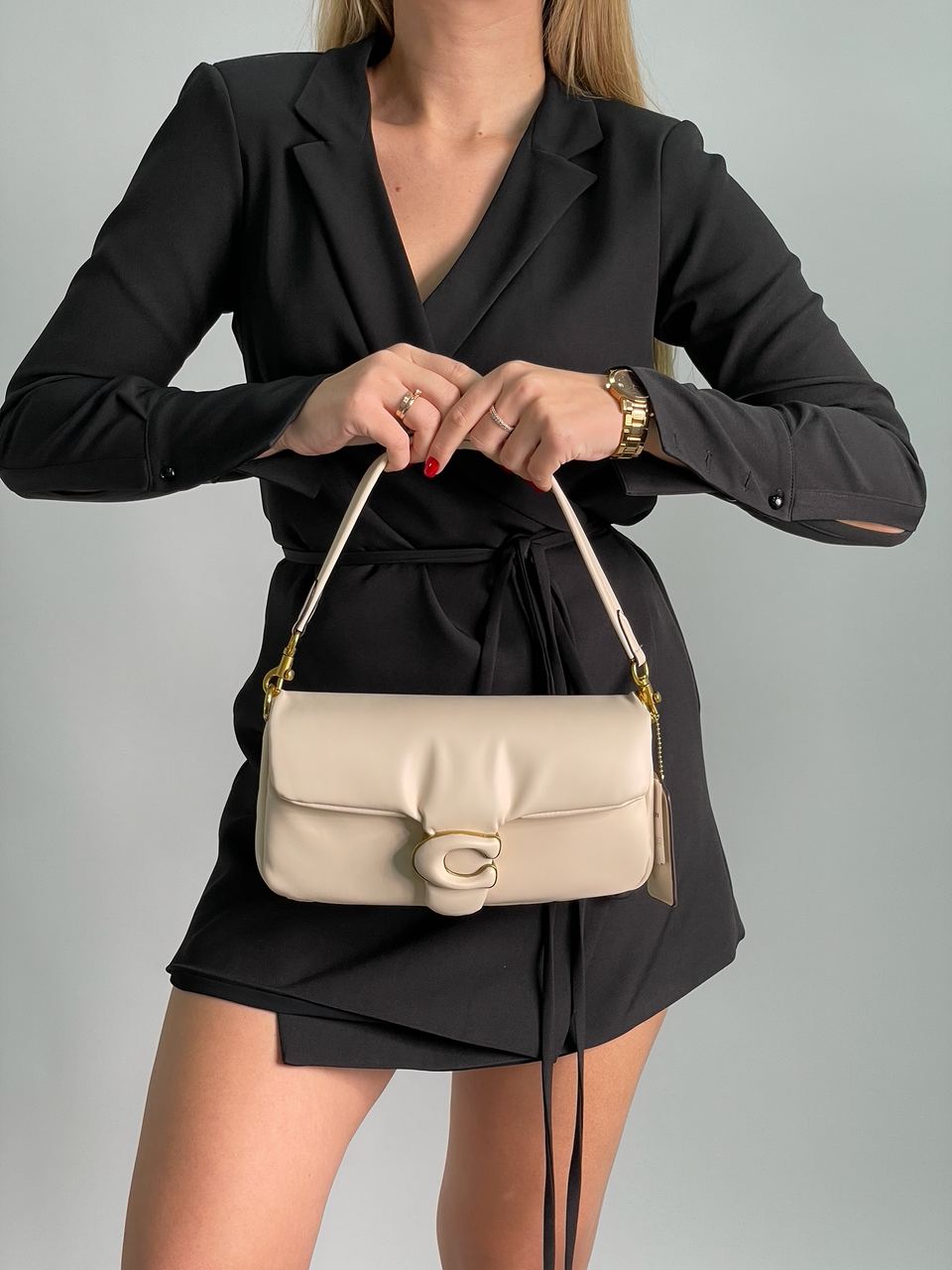 Coach Pillow Tabby 26 Leather Shoulder Bag Cream - 7