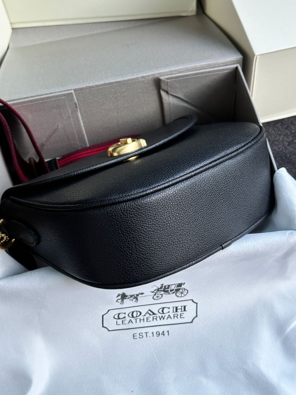 Coach Polished Pebble Willow Saddle Bag Black - 15