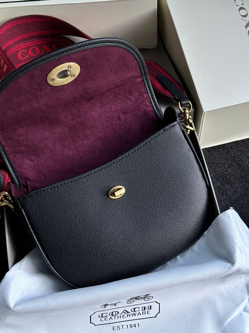 Coach Polished Pebble Willow Saddle Bag Black - 21