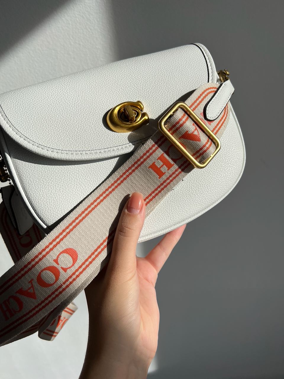 Coach Polished Pebble Willow Saddle Bag White - 11