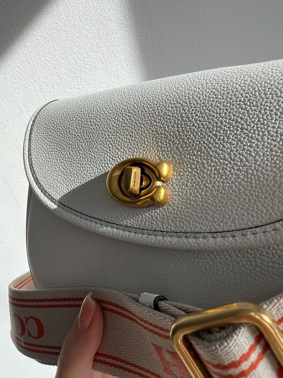 Coach Polished Pebble Willow Saddle Bag White - 13