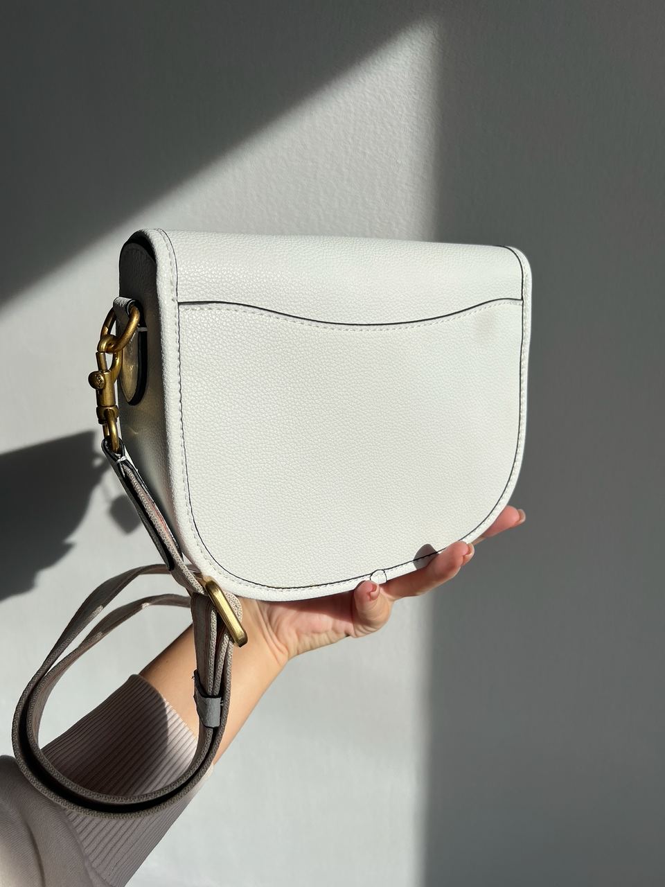 Coach Polished Pebble Willow Saddle Bag White - 17