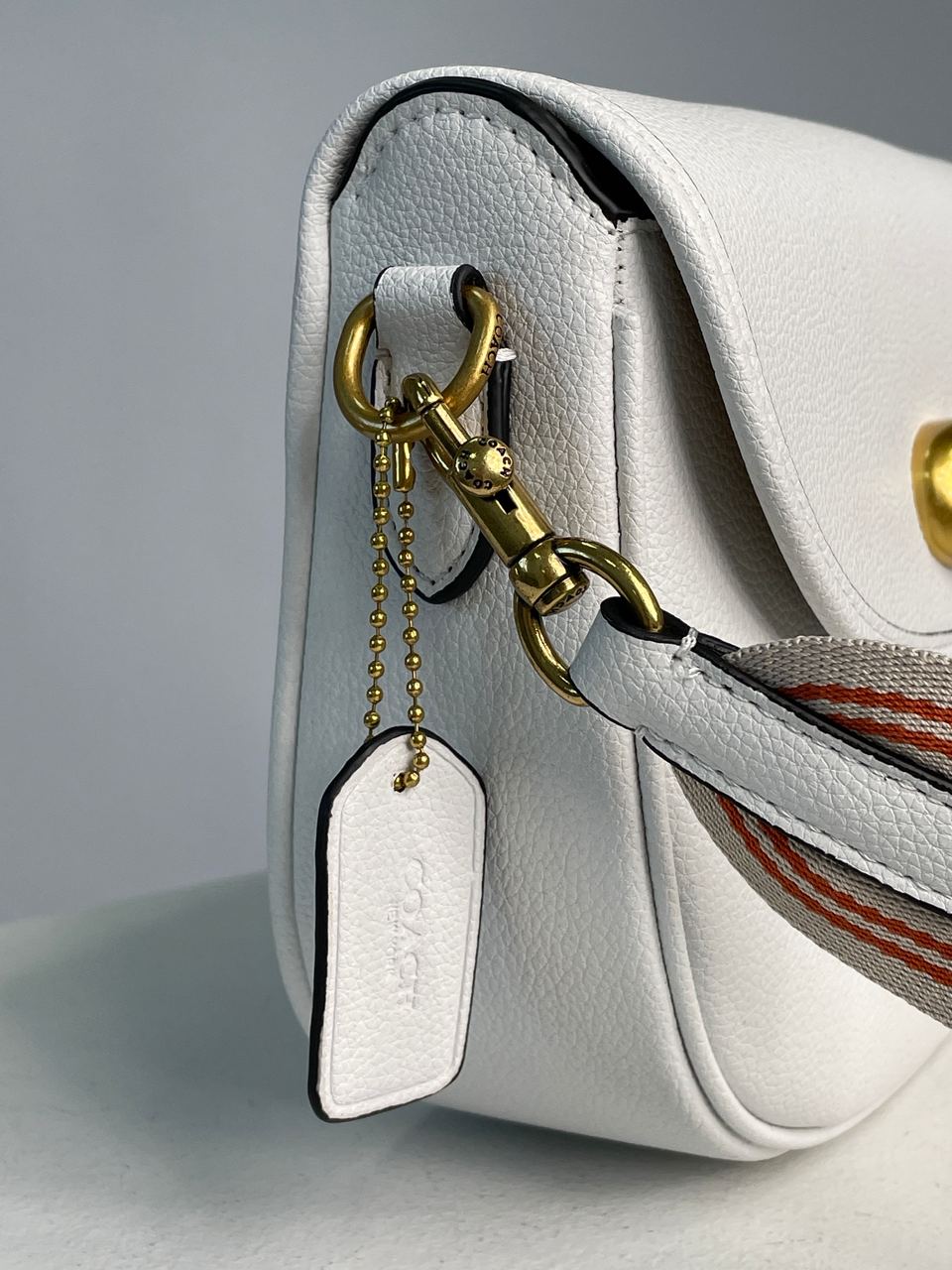 Coach Polished Pebble Willow Saddle Bag White - 22