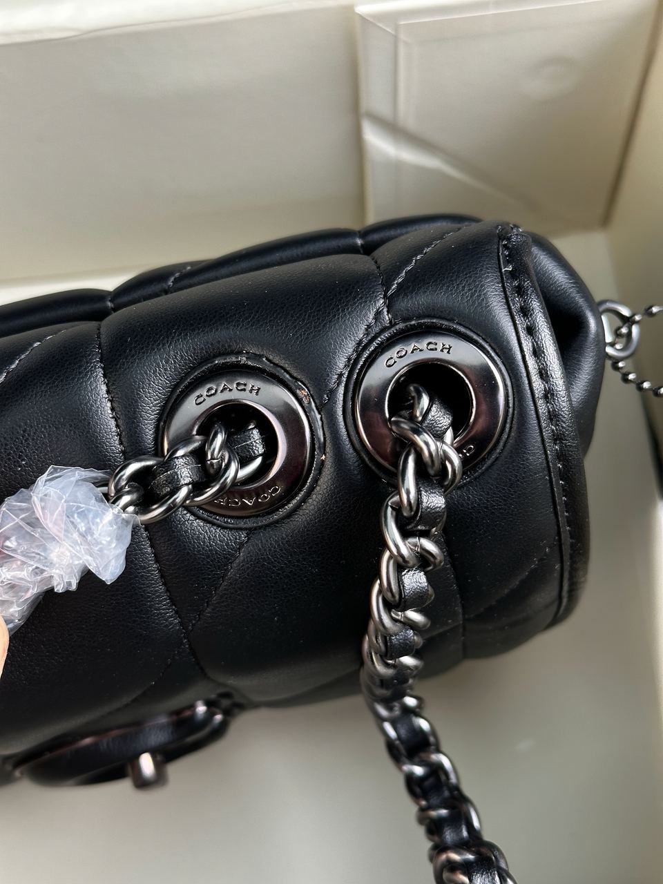 Coach Quilted Pillow Madison Shoulder Bag Black - 20