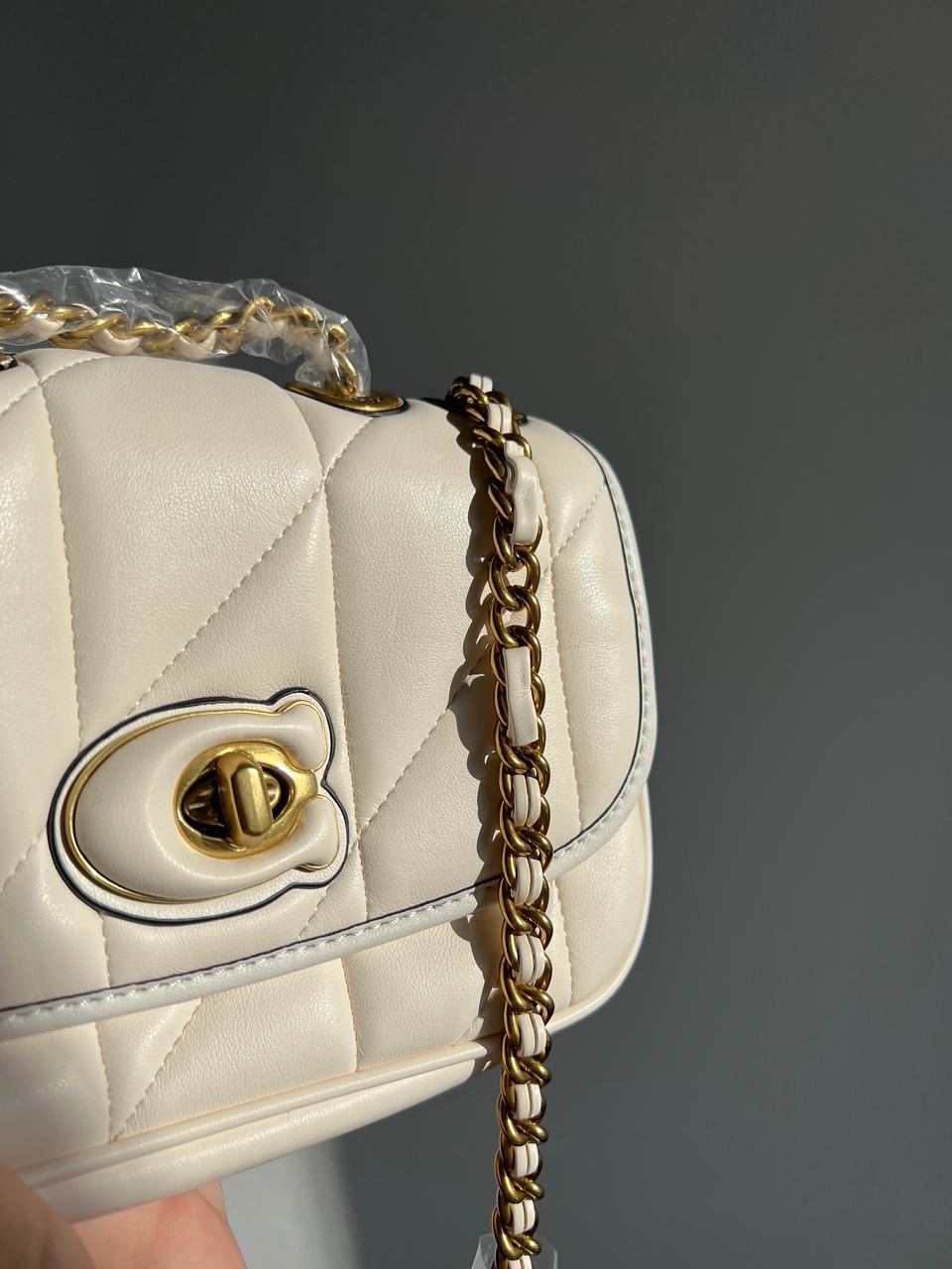 Coach Quilted Pillow Madison Shoulder Bag White - 10