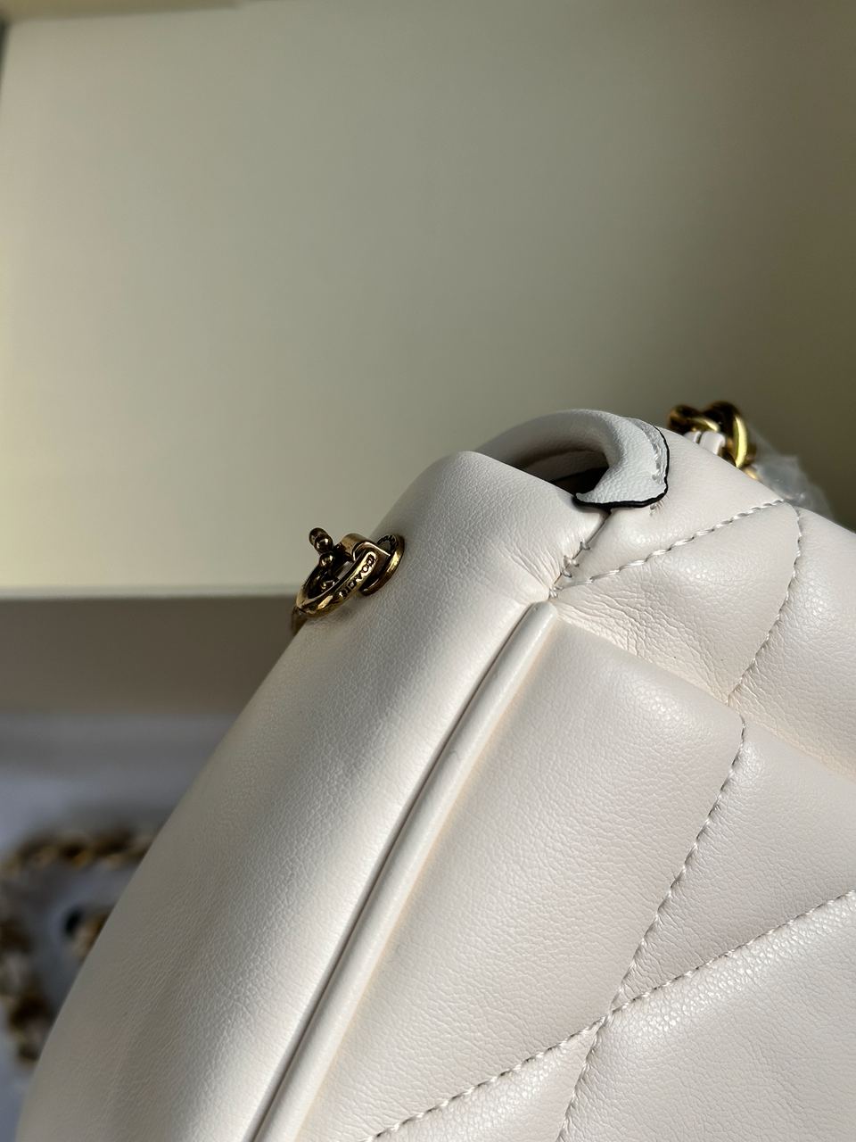 Coach Quilted Pillow Madison Shoulder Bag White - 24