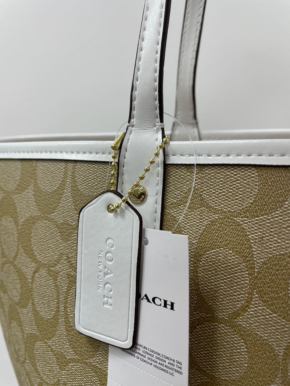 Coach Reversible Signature City Tote Chalk/Light Khaki - 11