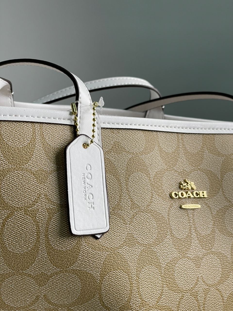 Coach Reversible Signature City Tote Chalk/Light Khaki - 8