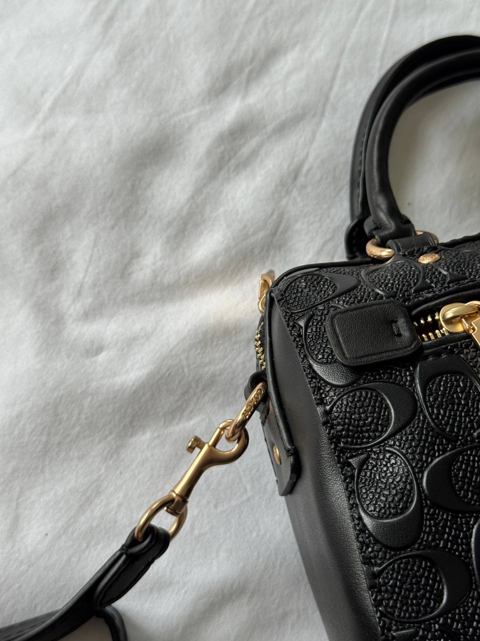 Coach Rowan Satchel Bag In Signature Canvas BLack - 10