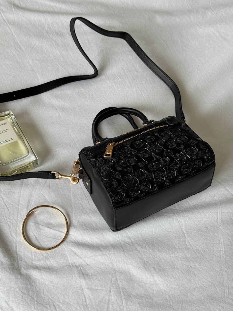 Coach Rowan Satchel Bag In Signature Canvas BLack - 11