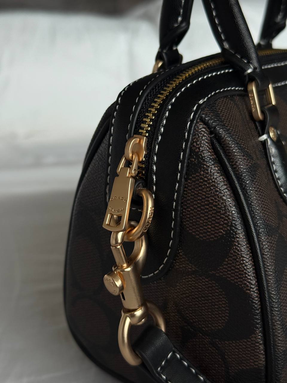 Coach Rowan Satchel Bag In Signature Canvas Brown - 8